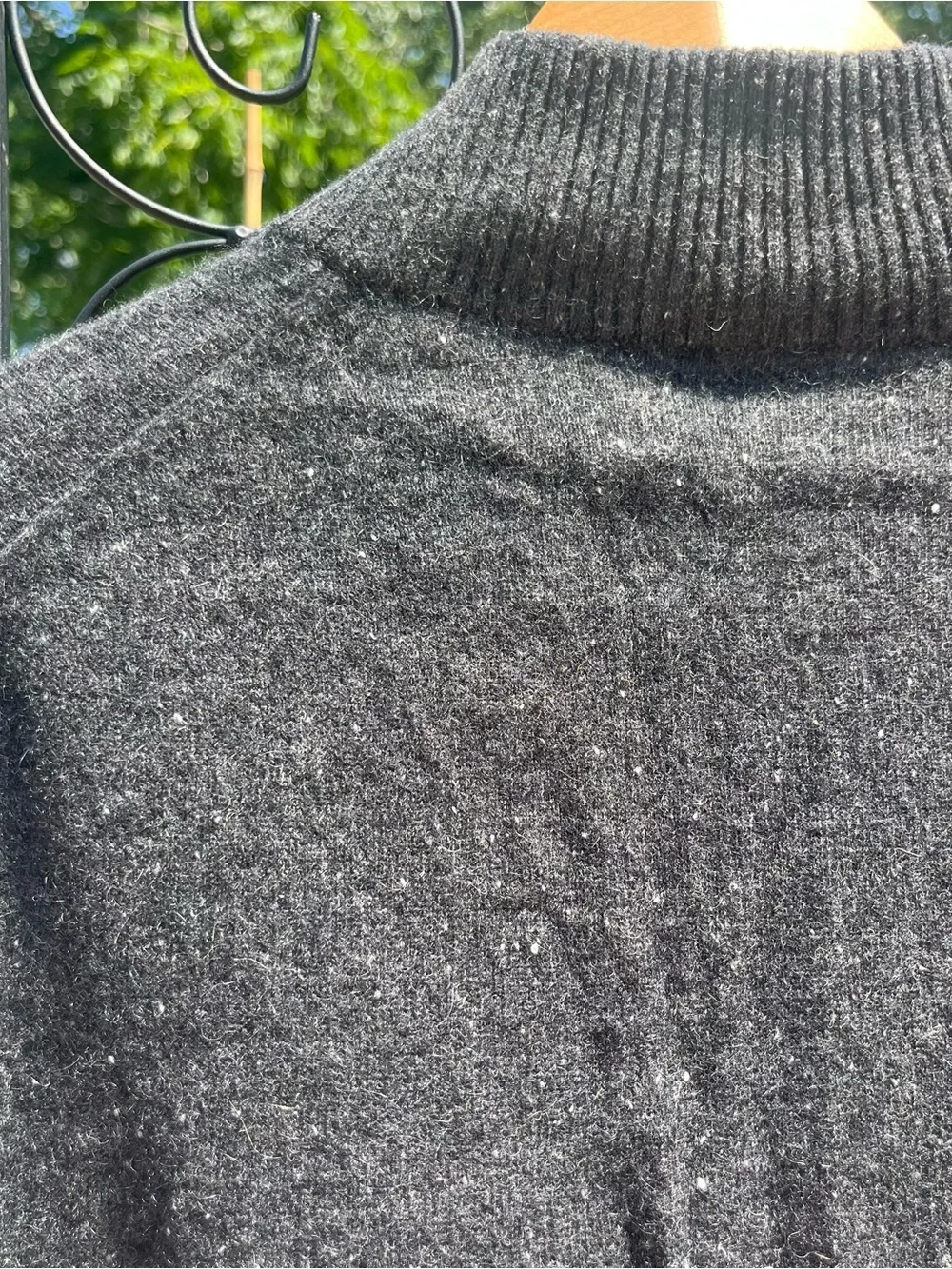 Qi Cashmere Men’s Charcoal Gray 1/4 Zip Pullover Sweater Size L Luxury Preppy
